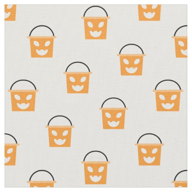 Tecido Padrão de Balde de Halloween Jack-O-Lantern Candy (Detalhe)
