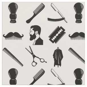 Tecido Padrão de Barreira de Aquarela do bigode Razor Sh