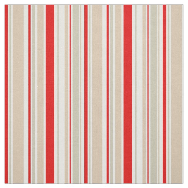 Tecido Padrão de bege da Cinza vermelha Stripe náutica (Modelo)