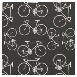 Tecido Padrão de bicicleta branca e preta