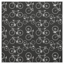 Tecido Padrão de bicicleta branca e preta