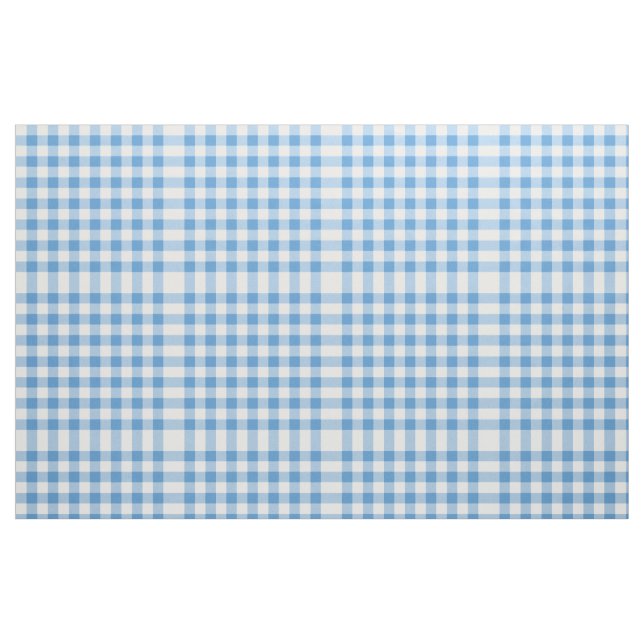 Tecido Padrão de Bloco de Gingham Azul e Branco Claro (Fat Quarter)