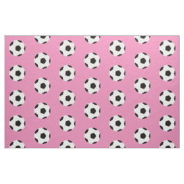 Tecido Padrão de Bolas de Futebol em Rosa Menino