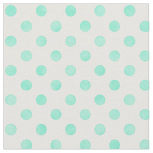 Tecido Padrão de bolinhas brancas de menta pastel