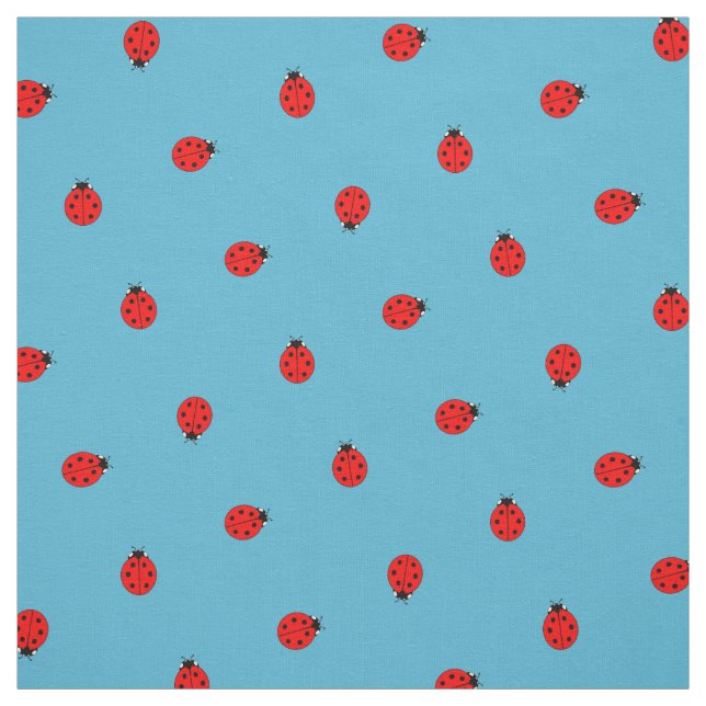 Tecido Padrão de Bolinhas Ladybug no azul (Modelo)