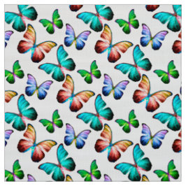 Tecido Padrão de Borboleta de Aquarela Vibrante
