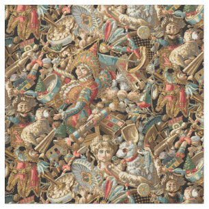 Tecido Padrão de Brinquedos Vintage Victorian Era