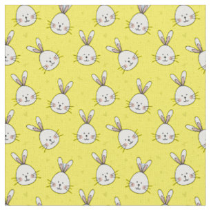 Tecido Padrão de Bunnies Bonitos na Criança Unisex Amarel