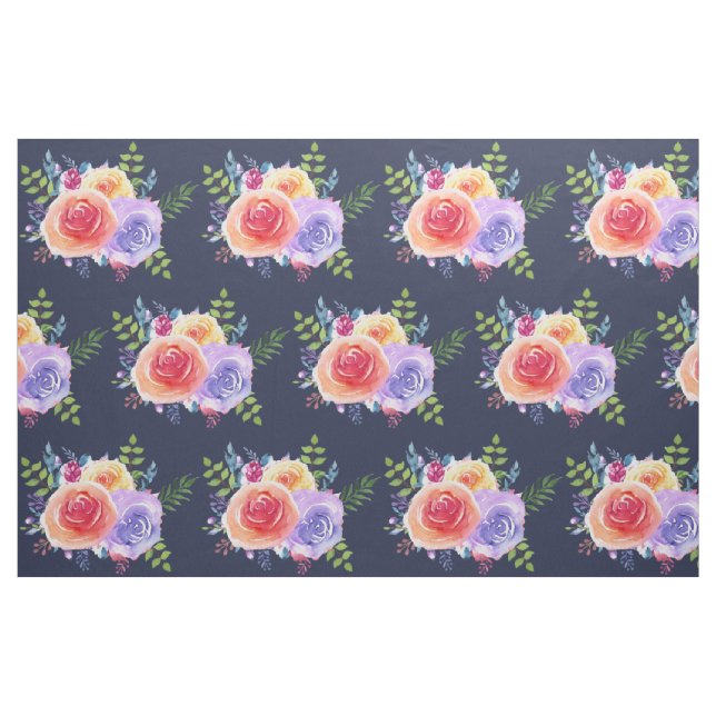 Tecido Padrão de Buquê Floral de Rosas de Aquarela Modern (Fat Quarter)