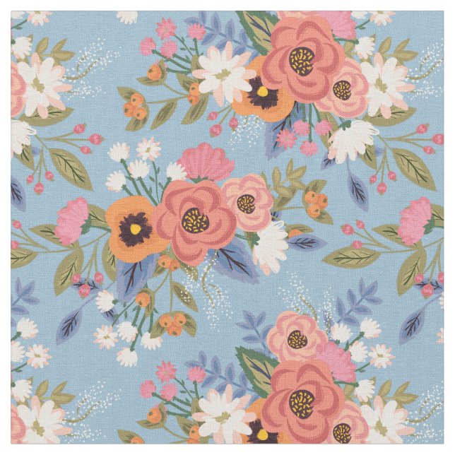Tecido Padrão de Buquês Florais Pastels Boho (Detalhe)
