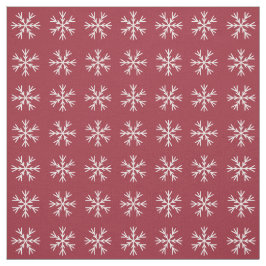 Tecido Padrão de Burgundy e Snowflake branco