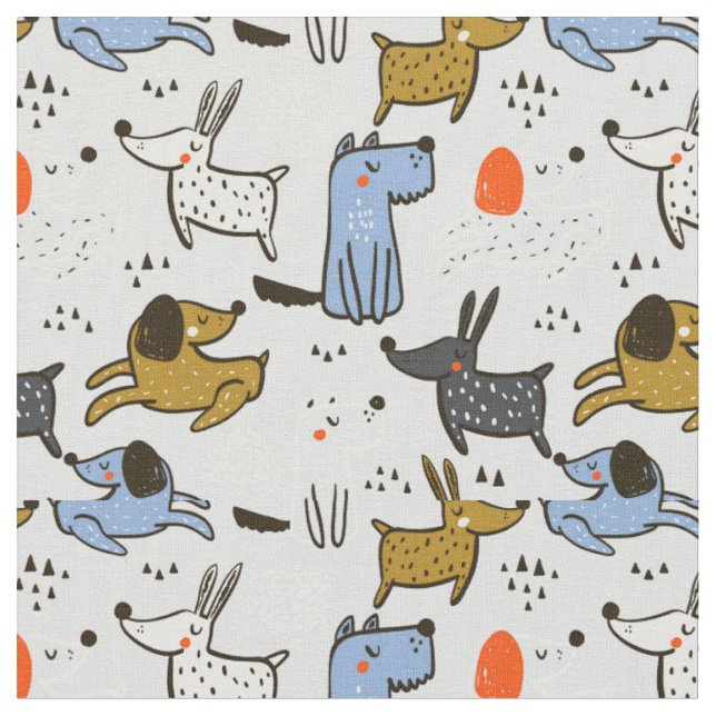 Tecido Padrão de Cachorro de Portão Bonito (Detalhe)