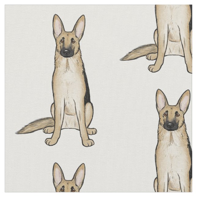 Tecido Padrão De Cães German shepherd De Lã Claro | Pet A (Detalhe)