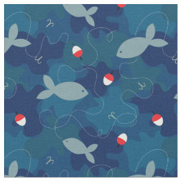 Tecido Padrão de Camo Azul de Pesca