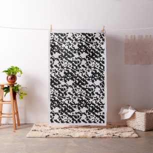 Tecido Padrão de Camuflagem Abstrato preto e branco
