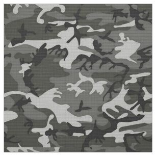 Tecido Padrão de Camuflagem, Sombras de Cinza com Preto