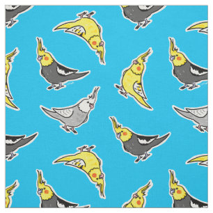 Tecido Padrão de Cartoon Cockatiels