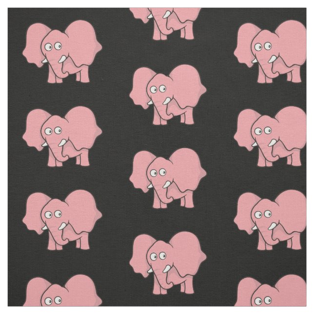 Tecido Padrão de Cartoon de Elefante Rosa (Modelo)