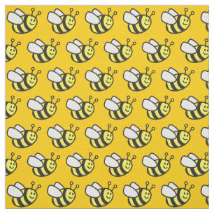 Tecido Padrão de Cartoon de Honeybee