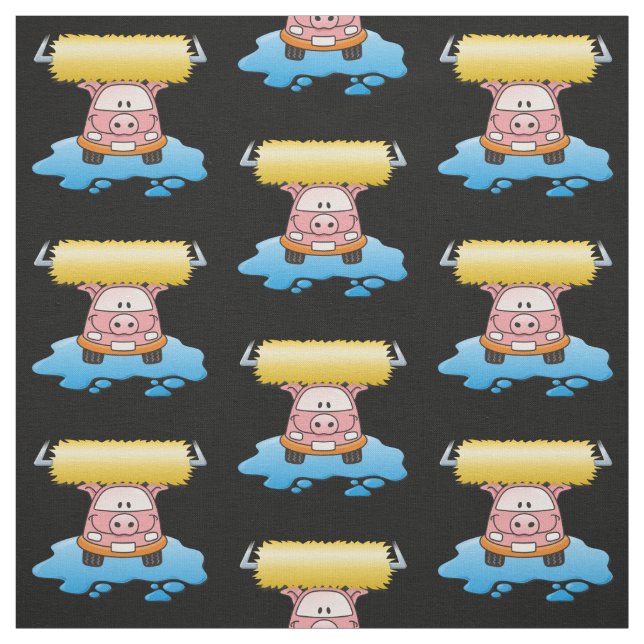 Tecido Padrão de Cartoon de Suíno de Lavagem (Modelo)