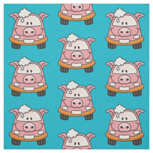 Tecido Padrão de Cartoon de Suíno de Lavagem (Modelo)