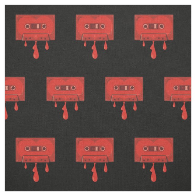 Tecido Padrão de Cassete do Coração Vermelho (Modelo)