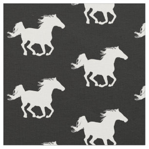 Tecido Padrão de Cavalo Galopante Branco   Entusiasta de 