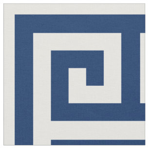 Tecido Padrão de Chave Grega Alternativa ao marinho Azul