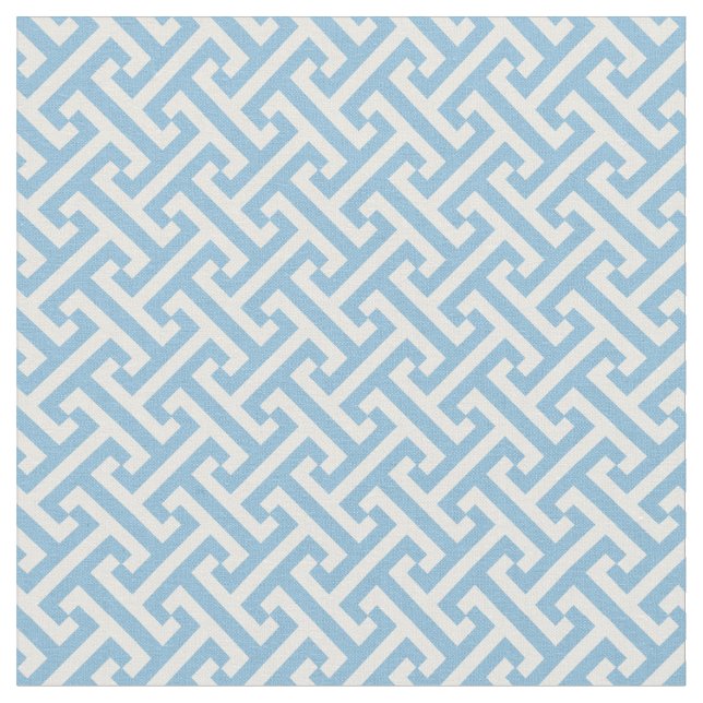 Tecido Padrão de chave grega azul-céu (Detalhe)