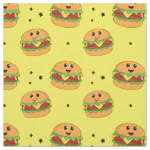 Padrão de Cheeseburger Kawaii Fofo em Amarelo