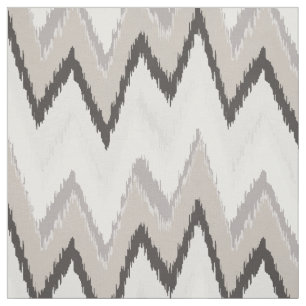 Tecido Padrão de chevron tribal de ikat beige neutro
