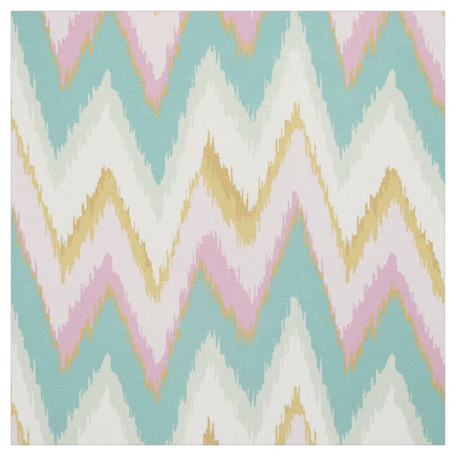 Tecido Padrão de chevron tribal de ikat colorido (Modelo)