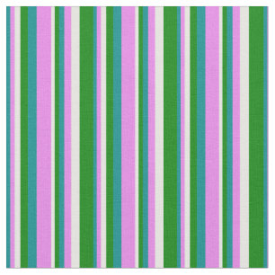 Tecido Padrão de Ciano escuro, Violeta, Branco e Verde