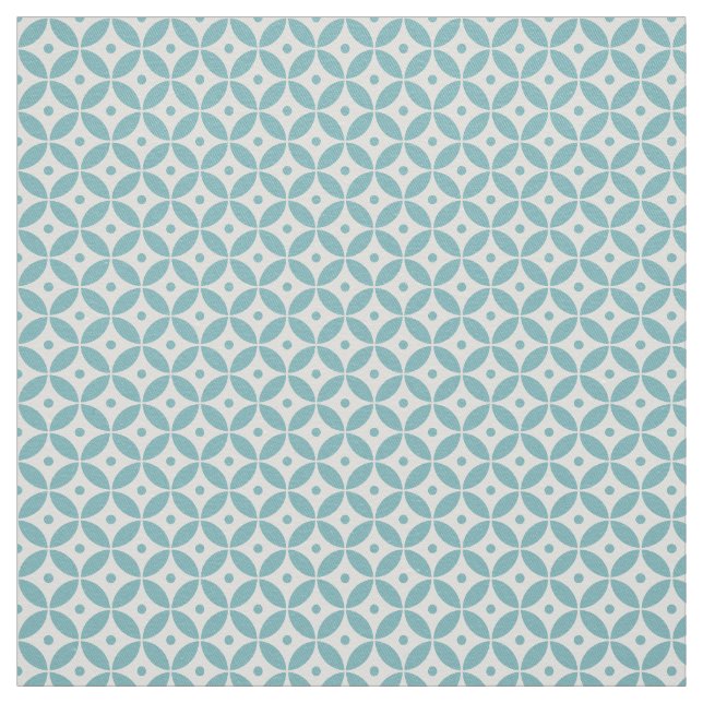 Tecido Padrão de Círculos Geométricos Aqua Shippo (Modelo)