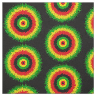 Tecido Padrão de Círculos Tie Dye Vermelho Amarelo Verde 