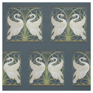 Tecido Padrão de Cisnes Art Nouveau: Impressão de Cisne d