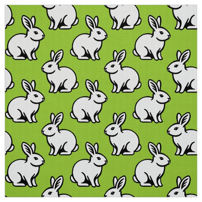 Tecido Padrão de coelhos - Preto e Branco com Grn marcian (Modelo)
