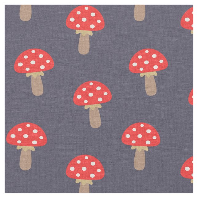 Tecido Padrão de Cogumelos de Bolinhas Vermelha (Detalhe)