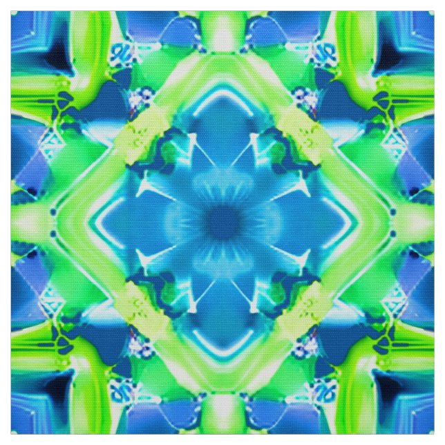 Tecido Padrão de Coletor Azul e Verde limão (Modelo)