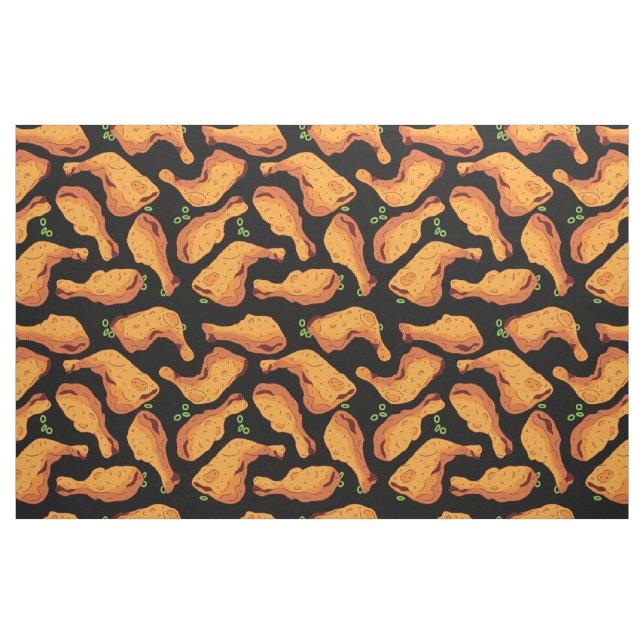 Tecido Padrão de Comida de Frango Jerk Jamaicano (Jarda)