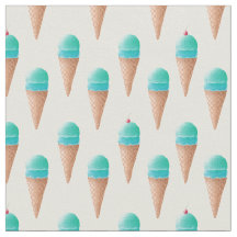Padrão de Cone Sorvete Azul, Amarelo Claro