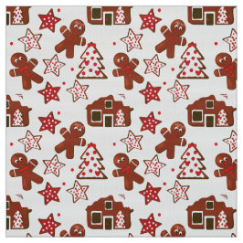 Tecido Padrão de Cookies de Gingerpão de Natal bonito