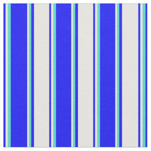 Tecido Padrão de cor azul, branco e turquesa