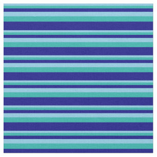 Tecido Padrão de cor azul-céu, verde-mar claro e azul