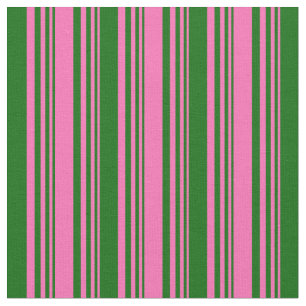 Tecido Padrão de cor rosa-quente e verde-escuro ligado/r