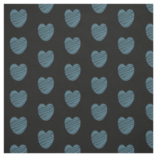Tecido Padrão de Coração de Dodle Azul (Modelo)