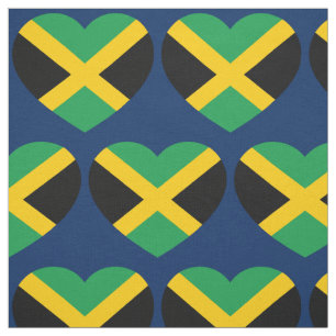 Tecido Padrão de Coração do Amor com Sinalizador Jamaica