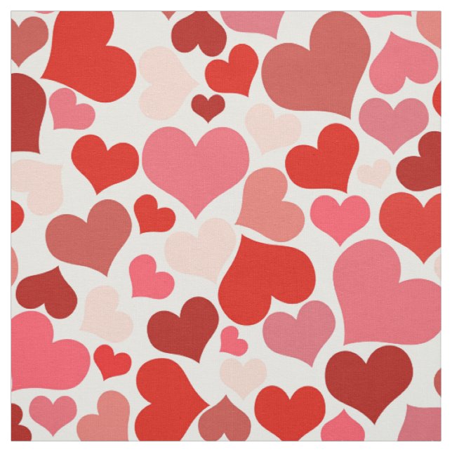 Tecido Padrão De Corações, Corações Vermelhos, Amor (Modelo)
