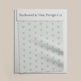 Tecido Padrão de Corações Pequenos | Pale Teal Aqua