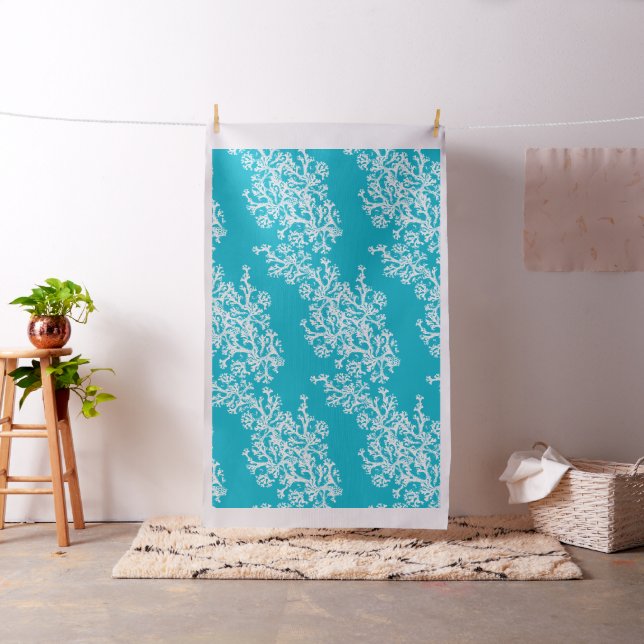 Tecido Padrão de Coral em Azul (In Situ)